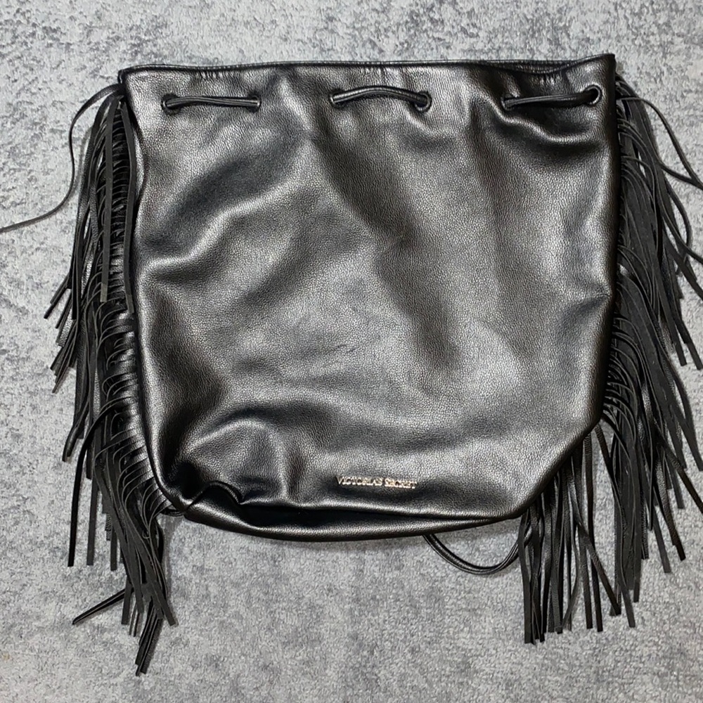 Victoria's Secret Black Fringe Backpack